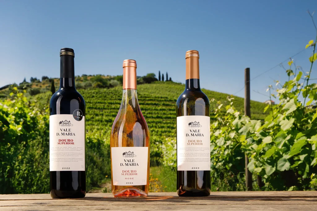 Vinho; Wine; Vidro; reflexos; Garrafa de Vinho Vale Dona Maria - Vinhas do Sabor - Reserva; Douro; Fotografia de Estúdio exterior